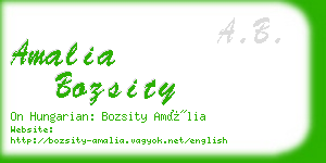 amalia bozsity business card